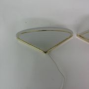 Set of 2 vintage glass wall lamps with golden holder , 1970’s