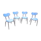 4 chaises vintages en formica bleues