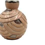 Art Deco pink & silver ceramic vase, Italy 1930s