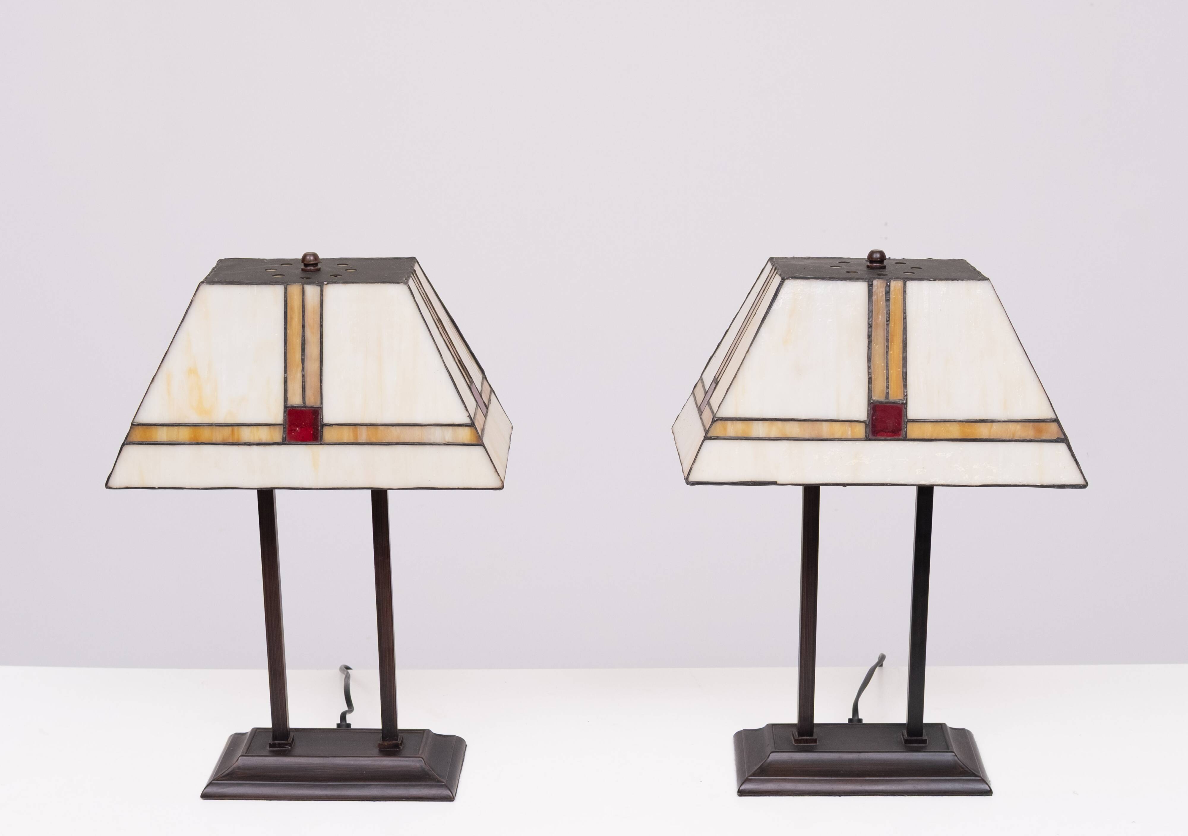 Lampes de table Art Déco Tiffany des années 1980, Hollande