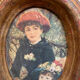 Gilded wood frame painting on silk