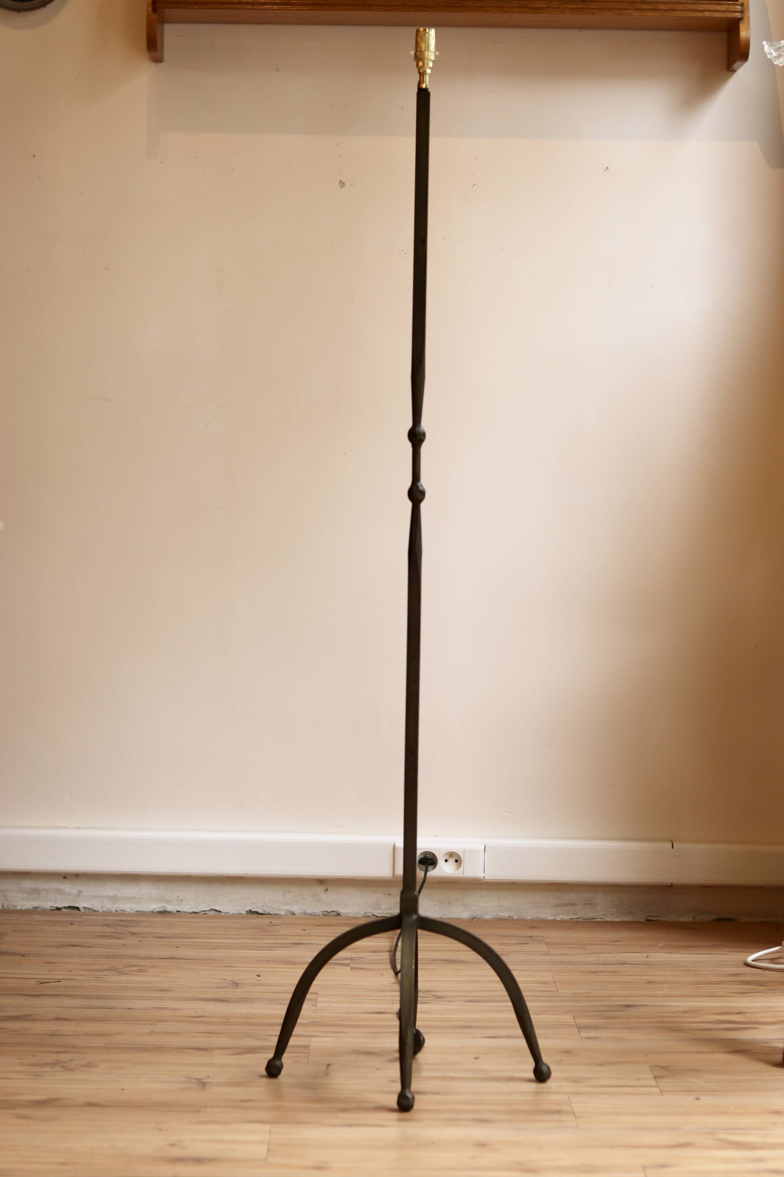 Lampadaire brutaliste en fer forgé