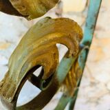 Screen, Art Deco wrought iron with floral decorations circa 30's