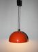 Vintage orange lacquered metal pendant light, 1970