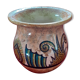 Vase of the years 30: hand painted. Glazed sandstone. P.Fouillen. Quimper.