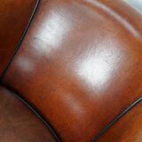 Vintage Dutch Cognac Colored Leather Club Chair, Set of 2
