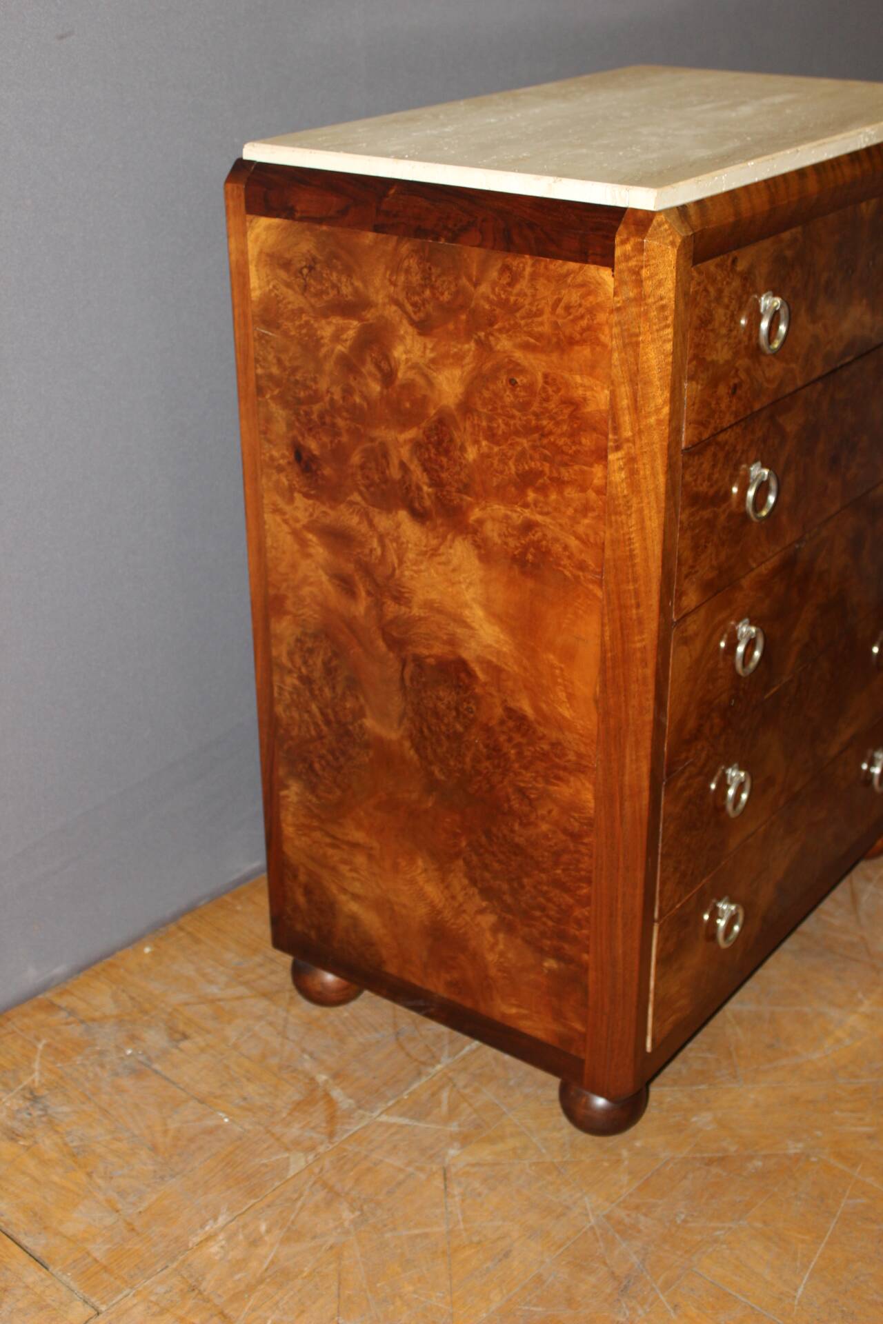 Commode d'époque Art Déco en noyer Vers 1930