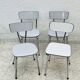 Set of 4 vintage grey chrome Formica kitchen chairs.