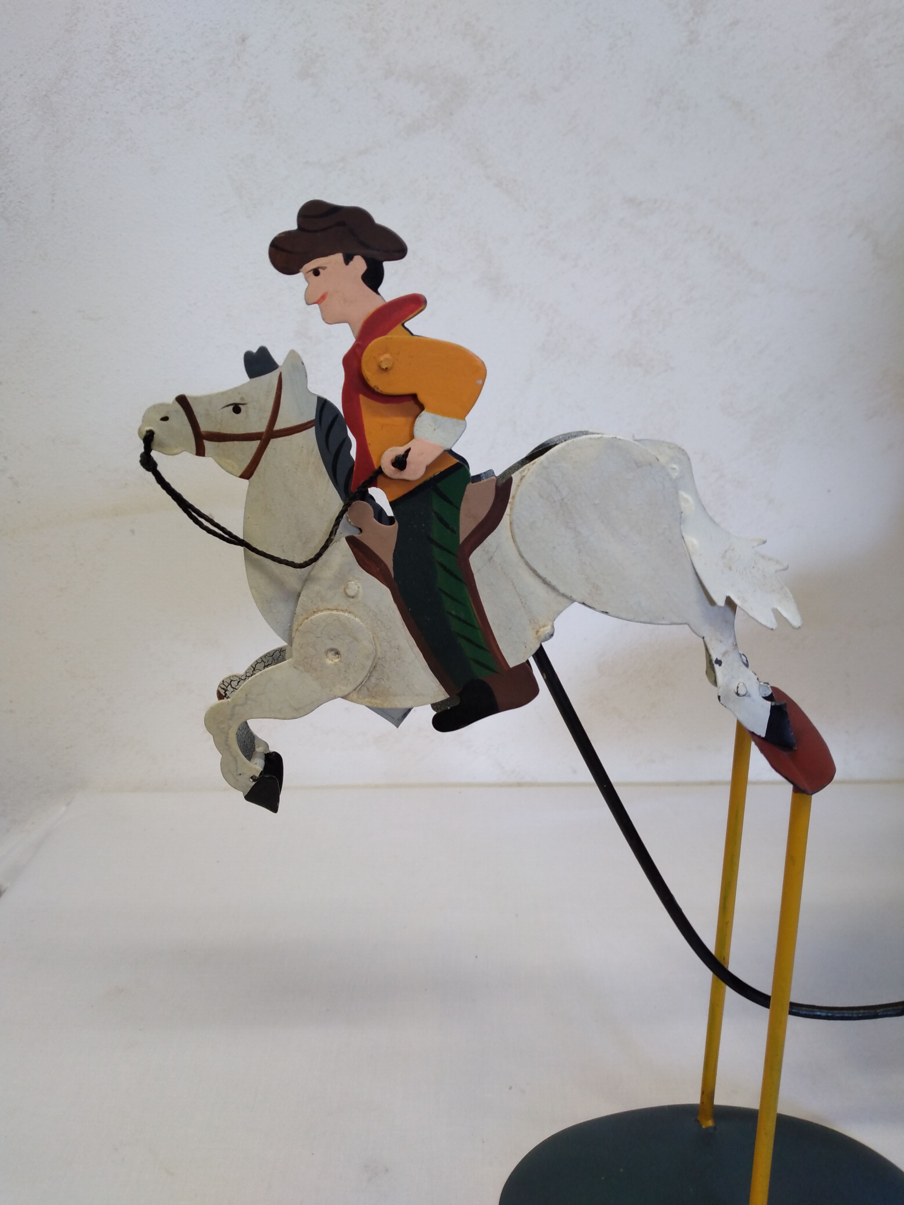 Antique metal horse balance toy