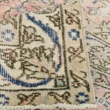 Light Pink & Blue Floral Turkish Vintage Rug, 155x248Cm