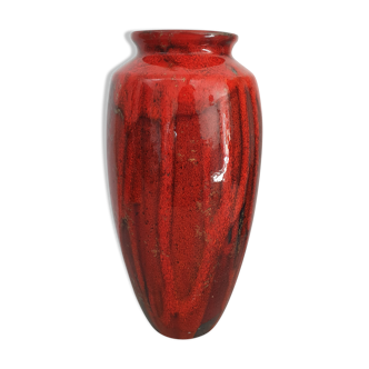 Vase céramique fat lava rouge