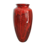 Large ceramic vase fat red lava