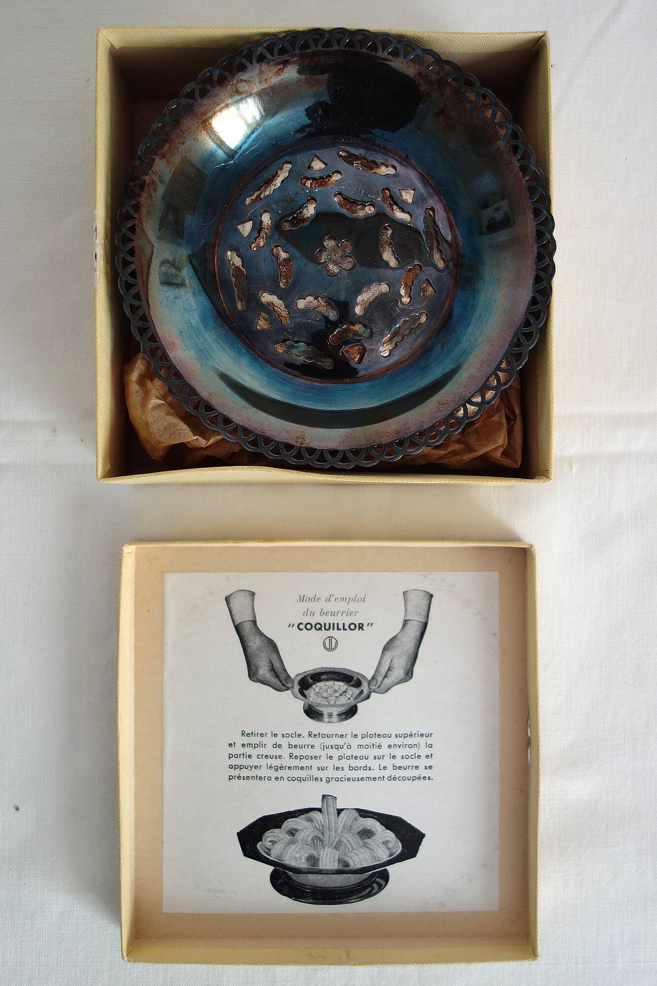 Vintage silver-plated butter dish