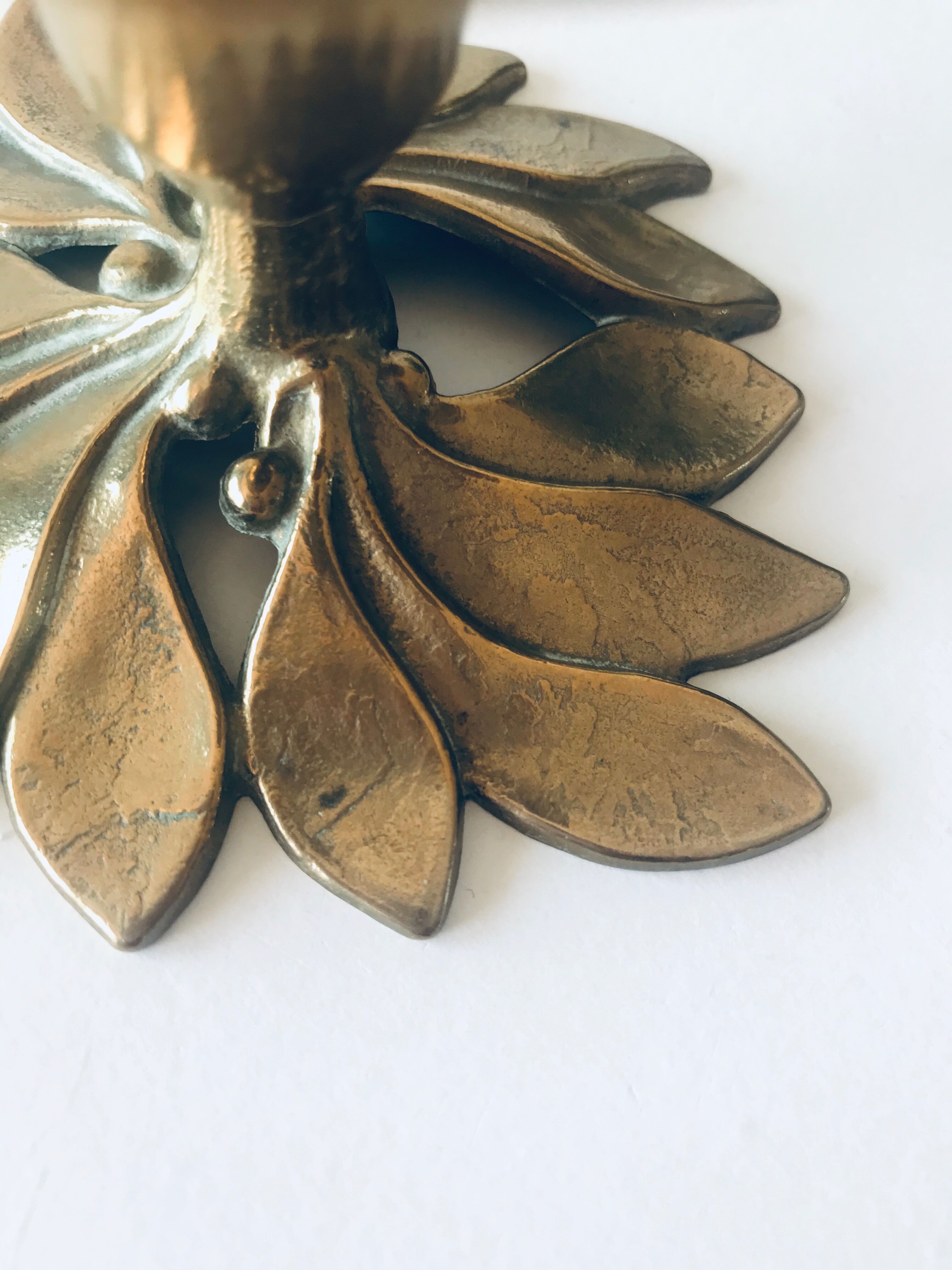 Brass holly bougeoir