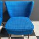 ensemble de 2 chaises de cocktail bleues des années 1960