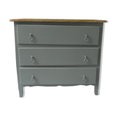 Green green vintage chest of drawers of gray, wood top