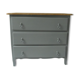 Green green vintage chest of drawers of gray, wood top