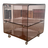 Table basse Michel Dumas en Plexiglas fumé 