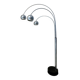 Sculptural Space Age Arco Floor Lamp, Chrome Metal, Three Lights, Reggiani