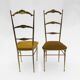 Paire de chaises en laiton, style Chiavari