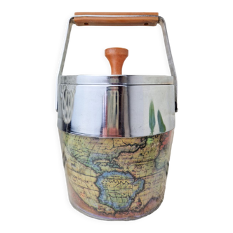 Vintage planisphere handle ice bucket