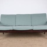 Danish 3 seater sofa in Rosewood and new fabric by Grete Jalk for Poul Jepessen 1960.