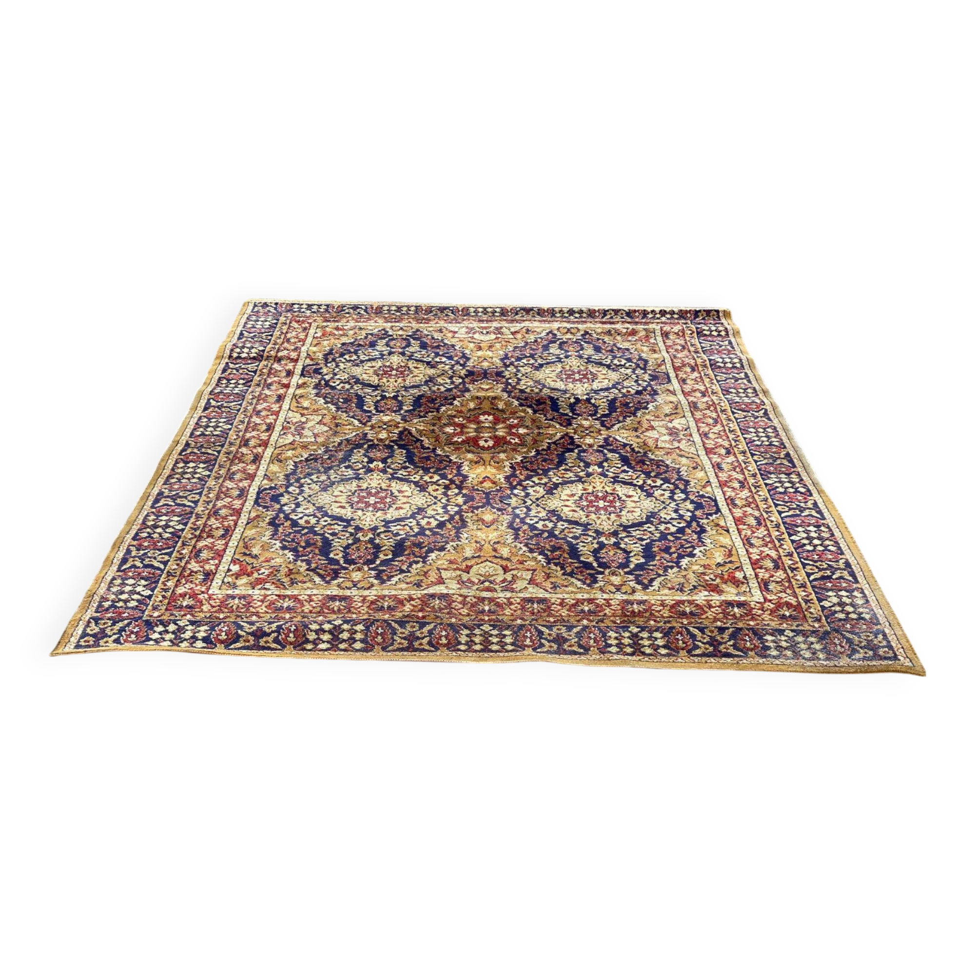 Burgundy floral wool oriental rug 200x300
