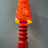 Red ceramic table lamp
