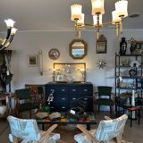Lustre en laiton et verre 1970