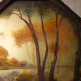 Art Deco hammered iron plateau or centrepiece table signed Germonde.