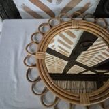 Vintage rattan mirror