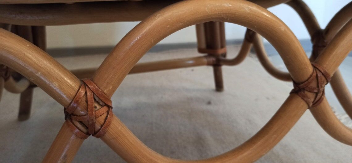 Rattan armchair and canning