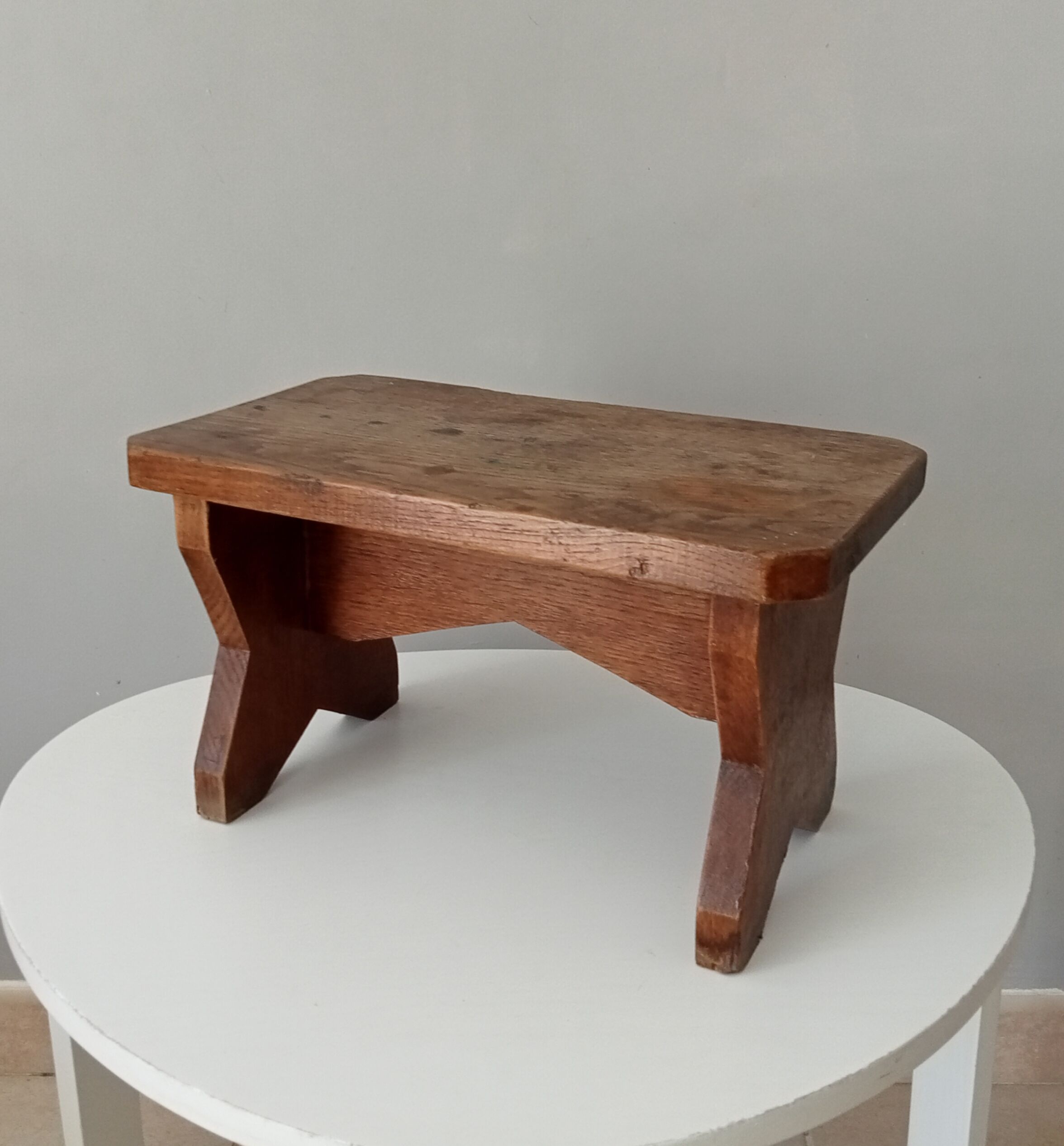 Antique solid oak stool