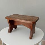 Antique solid oak stool