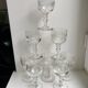 Ensemble de 8 verres à pied en verre moulé années 30 début XXème