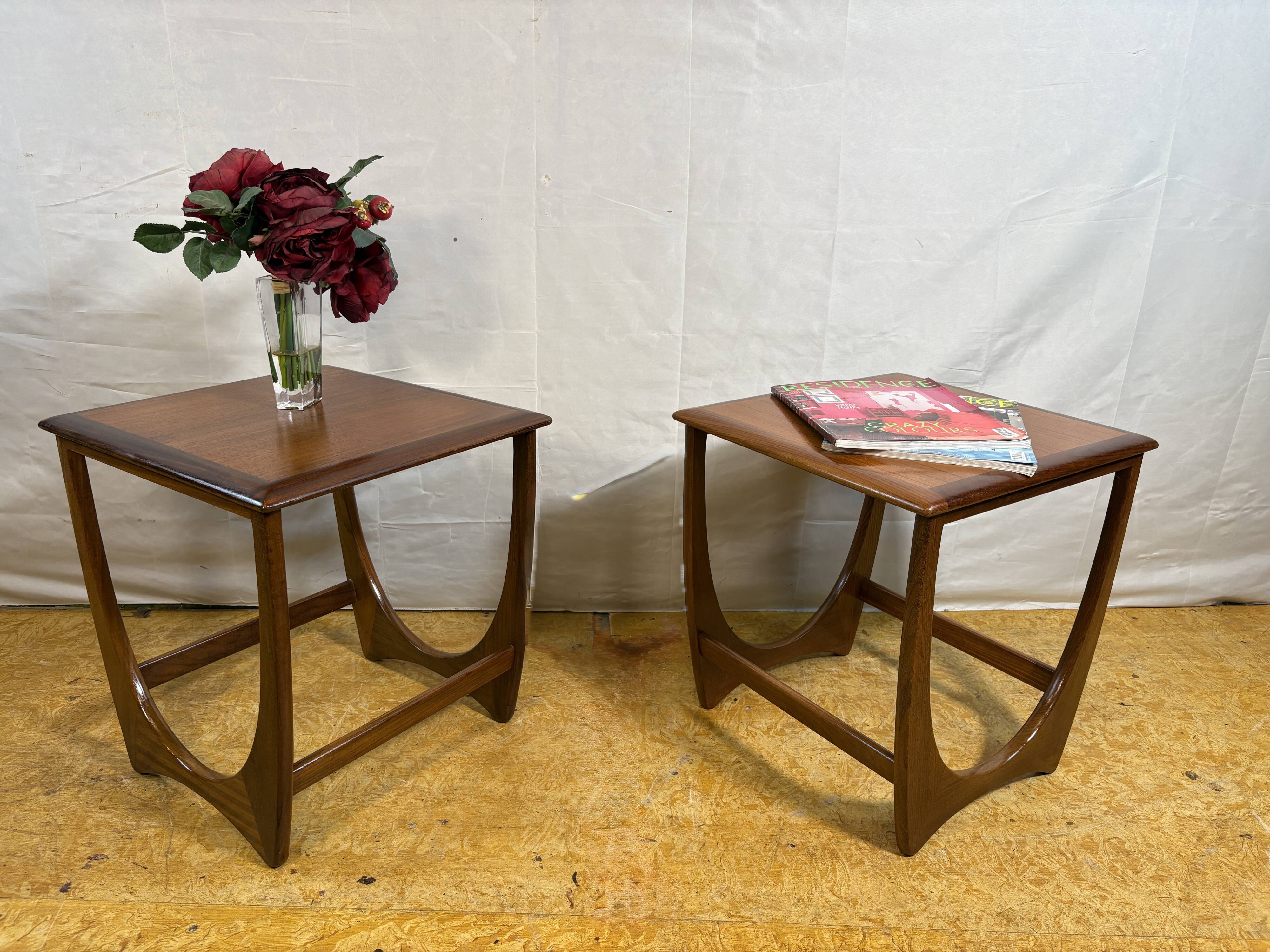 Mid Century Retro Teak Pair of Lamp Tables / Side Tables by G-Plan 1960