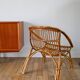 Shell armchair in rattan and bamboo, early 20th century