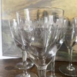 Stemmed glasses, engraved glass wine glasses