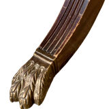 English desk, double-sided table with mahogany extension.