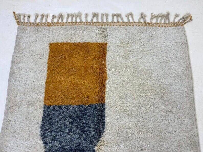 Handmade natural pure wool rug