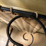 Wicker and metal shelf, 50s