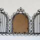 Miroir ouvrant, à volets, en fer forgé noir, Vallauris années 50/60