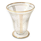 Frosted Art Deco carved vase