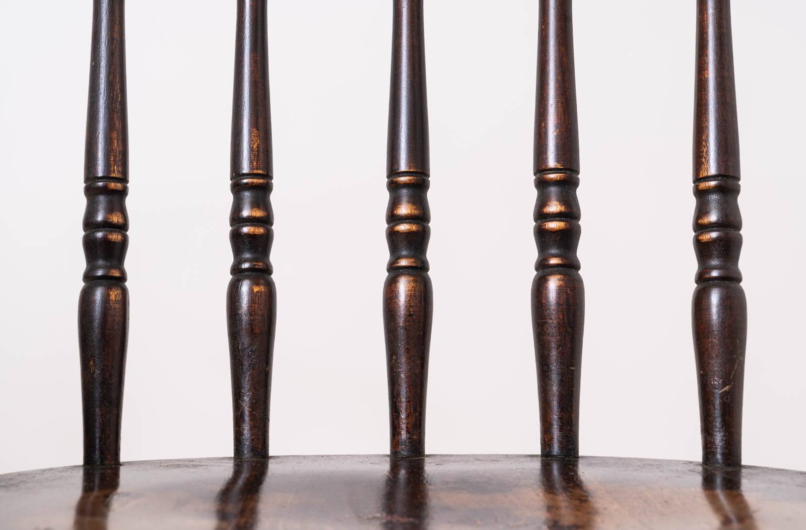 Set of 4 Countryside Style Dining Chairs, Spindle Back, Early 20th Century