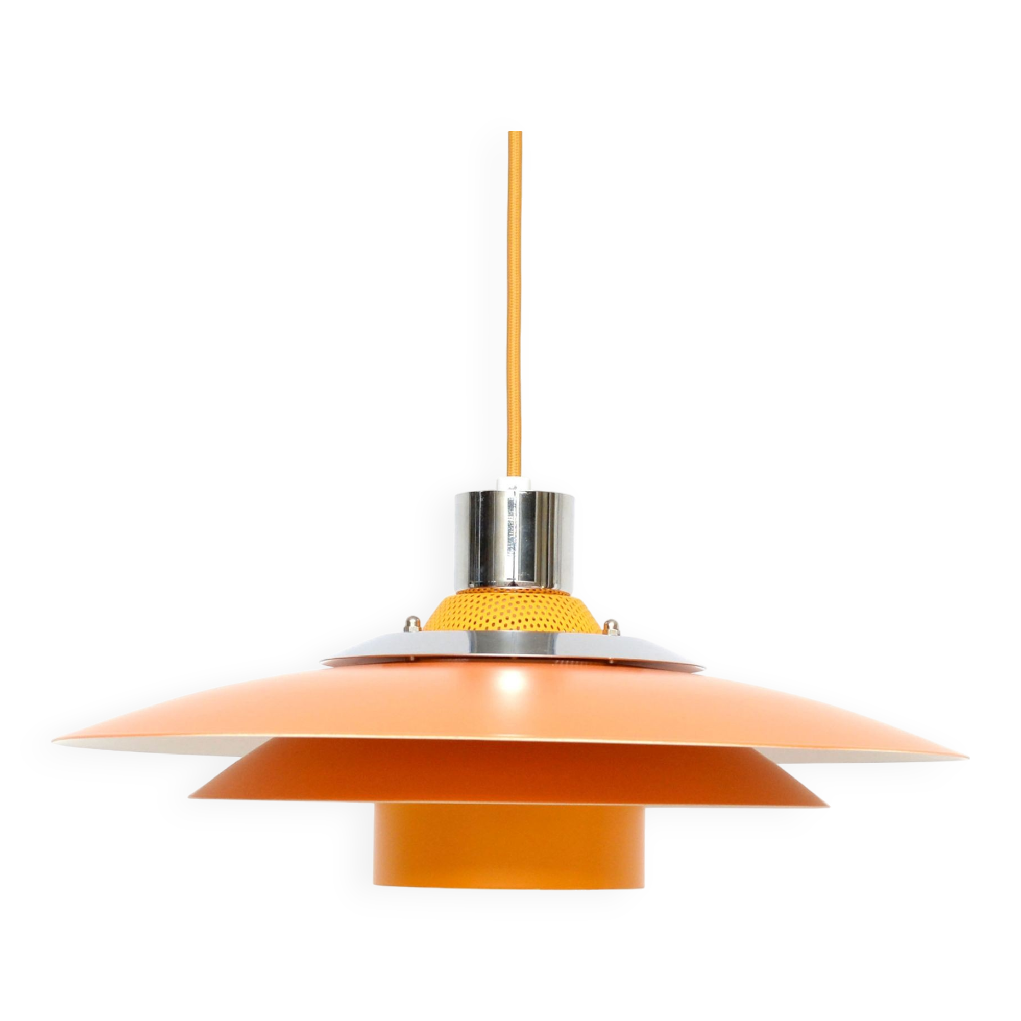 Vintage Danish lamp in orange, 1980's