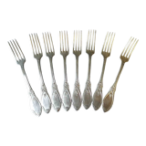 8 silver metal forks