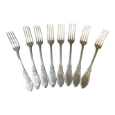 8 silver metal forks