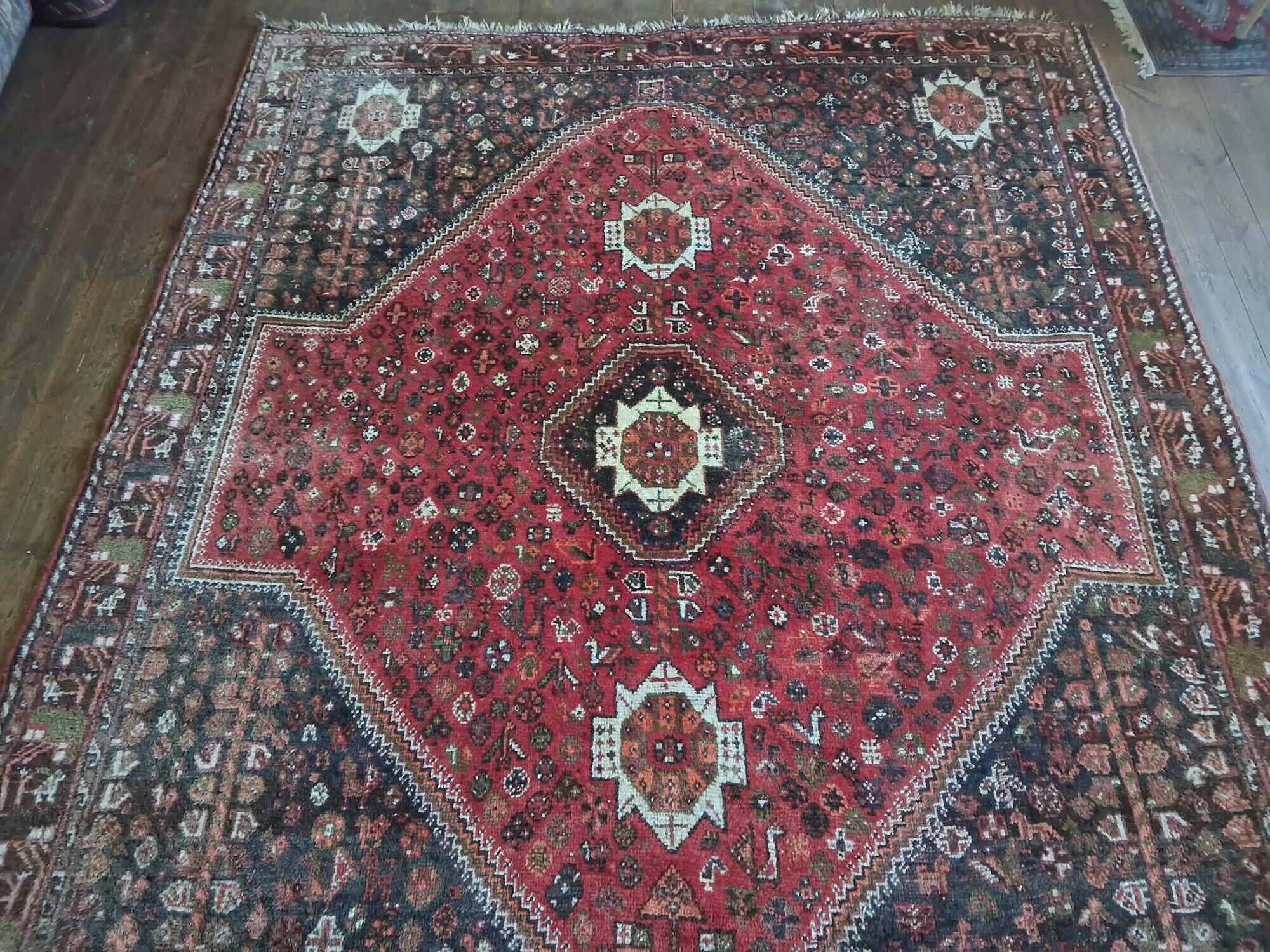 Handmade Qashqai Persian rug 296x230cm