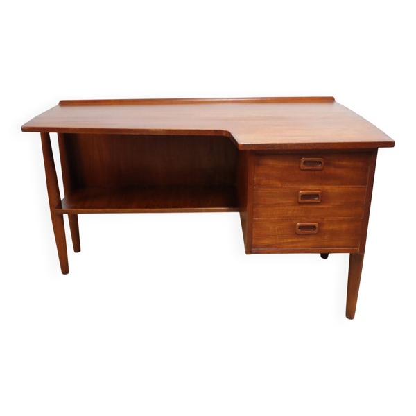 Bureau scandinave ''boomerang'' forme libre en teck - Années 60 — Beyit