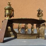 Bronze fireplace bar chenets XIXth